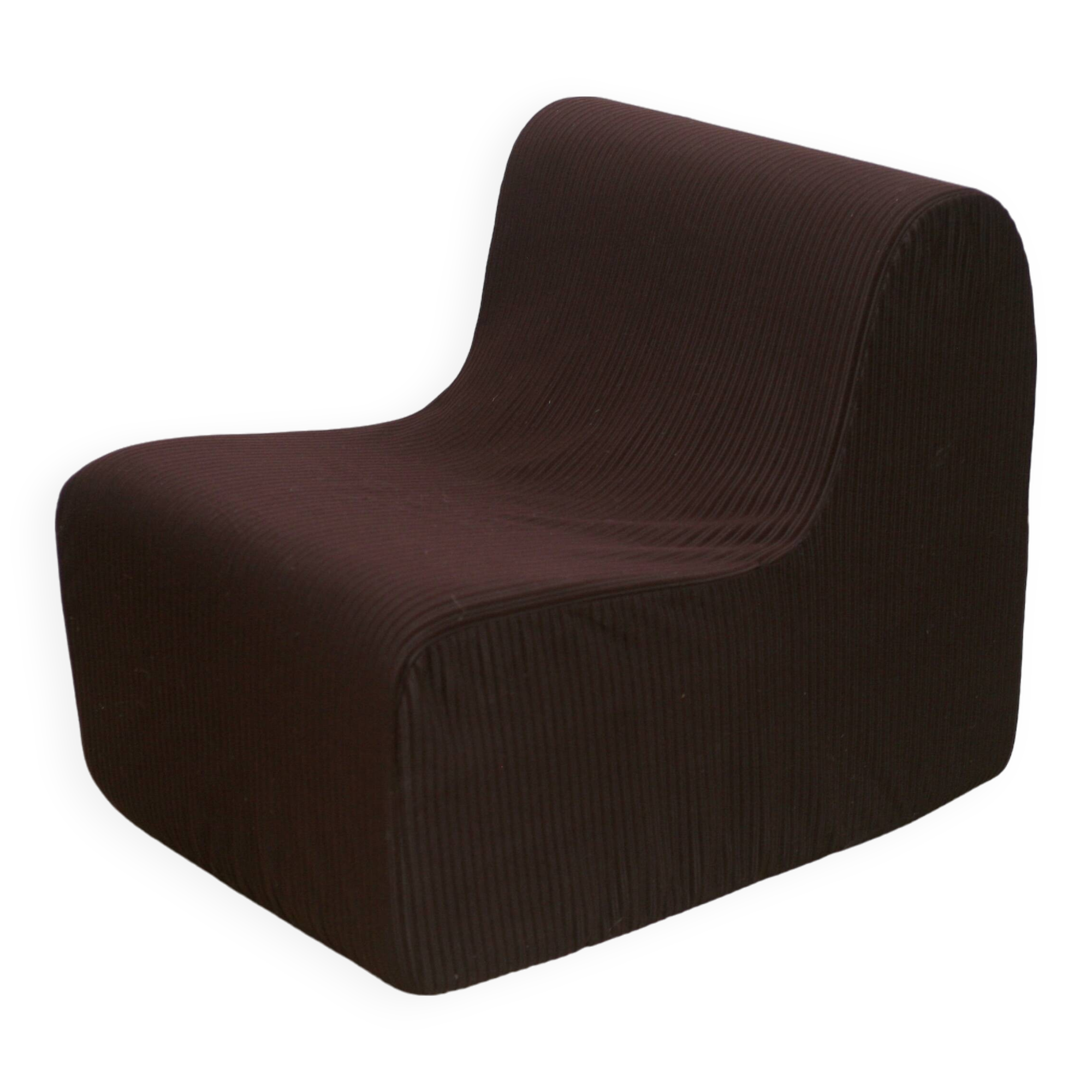 Chair, foam and velvet. Circa 1970