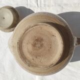 Verseuse en grés de 3.5 litres couleur beige pigmenté de point marron