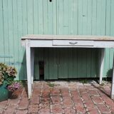 White farm table patinated