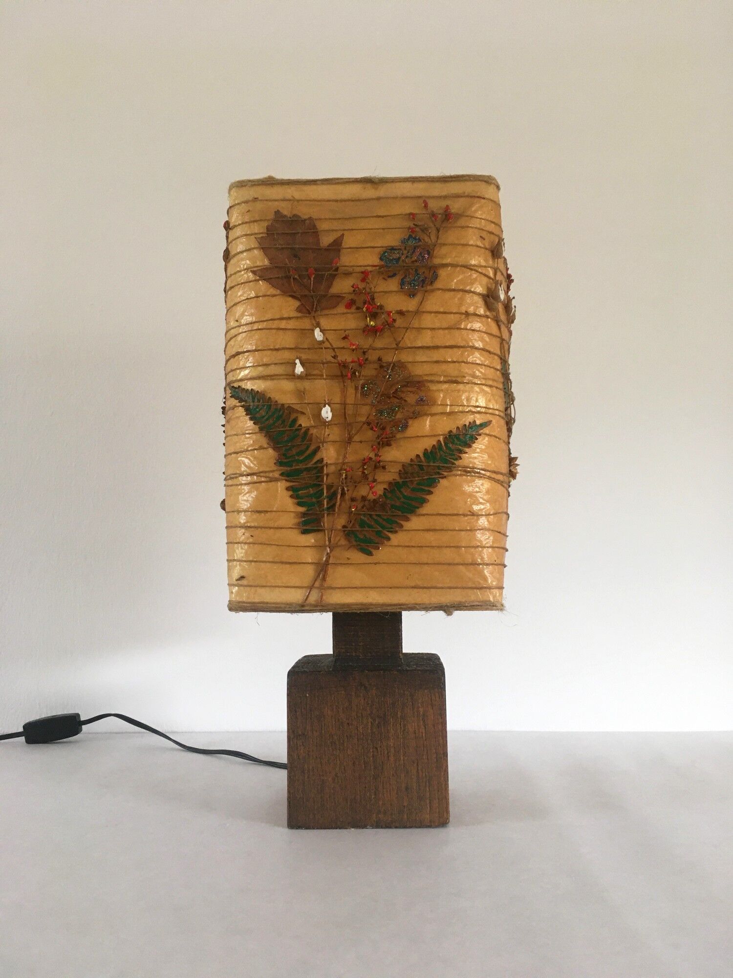 Vintage lamp in solid wood 70s