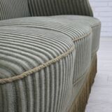 1960s, Danish 3-seater sofa, original green furniture velour, oak wood.