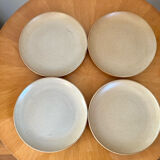 Ensemble de 4 assiettes plates en grès vintage
