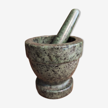 Vintage french mortar in green marble