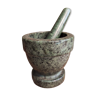 Vintage french mortar in green marble