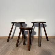 Farm stool in solid oak wood