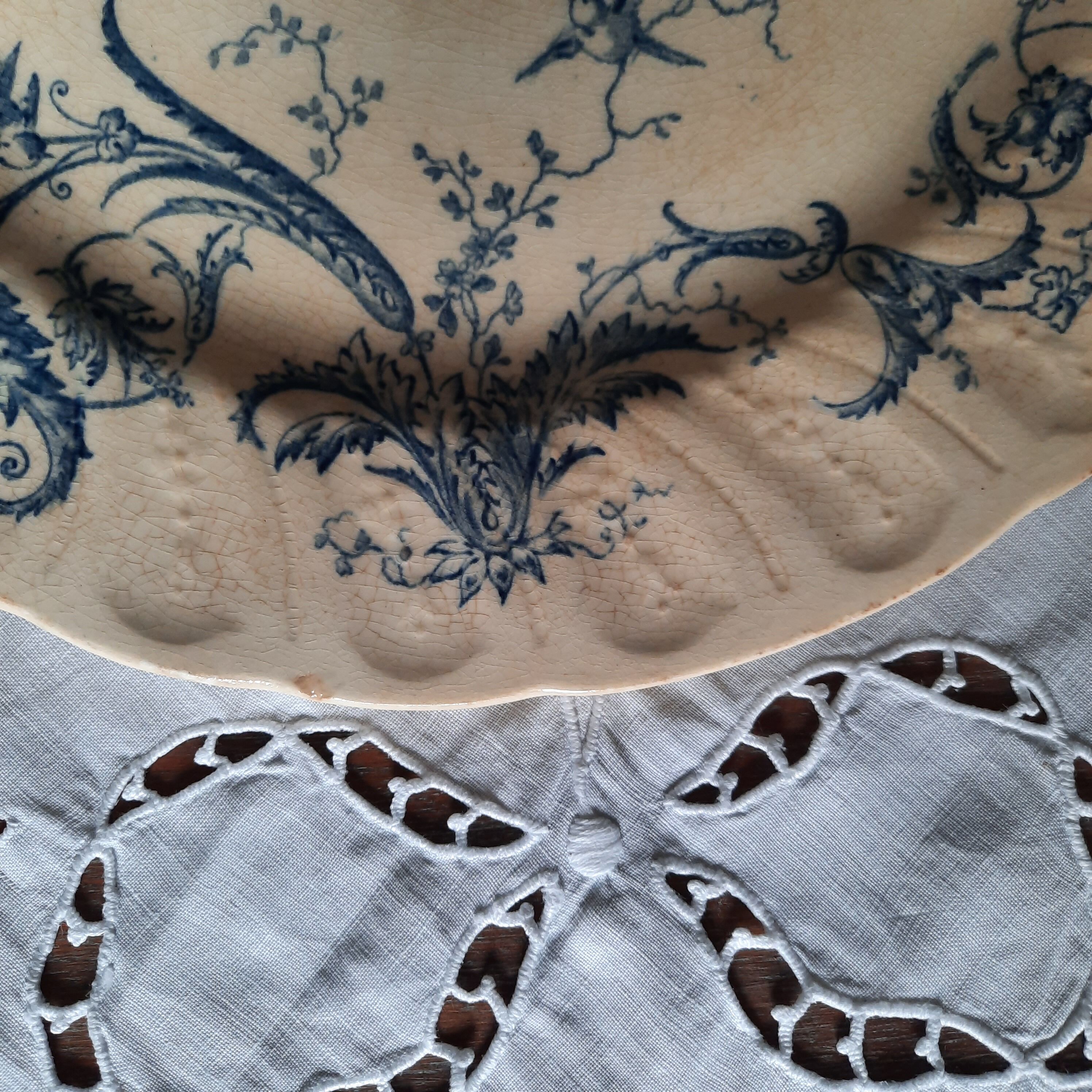 Old flat plates mismatched in earthenware