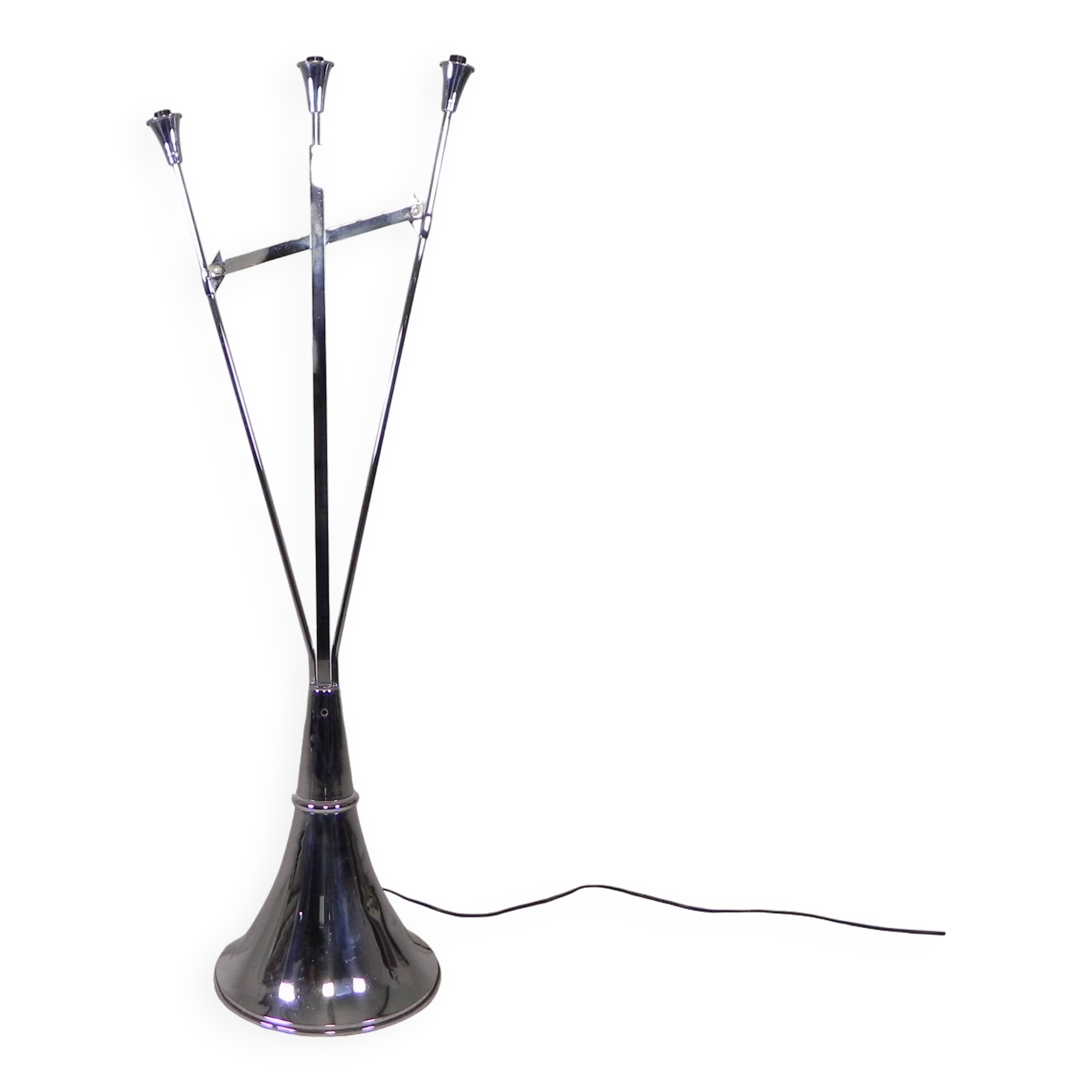 Standing chrome lamp in Art Deco style, Jules Dewaele Brussels, 1950