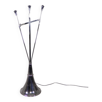 Standing chrome lamp in Art Deco style, Jules Dewaele Brussels, 1950