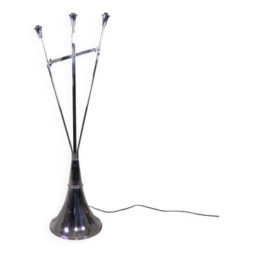 Standing chrome lamp in Art Deco style, Jules Dewaele Brussels, 1950