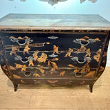 Chest of drawers with 3 drawers, Chinese decor, 20th century.