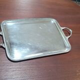 Grand Plateau de service de forme en métal plaqué argent, mouluré et ciselé