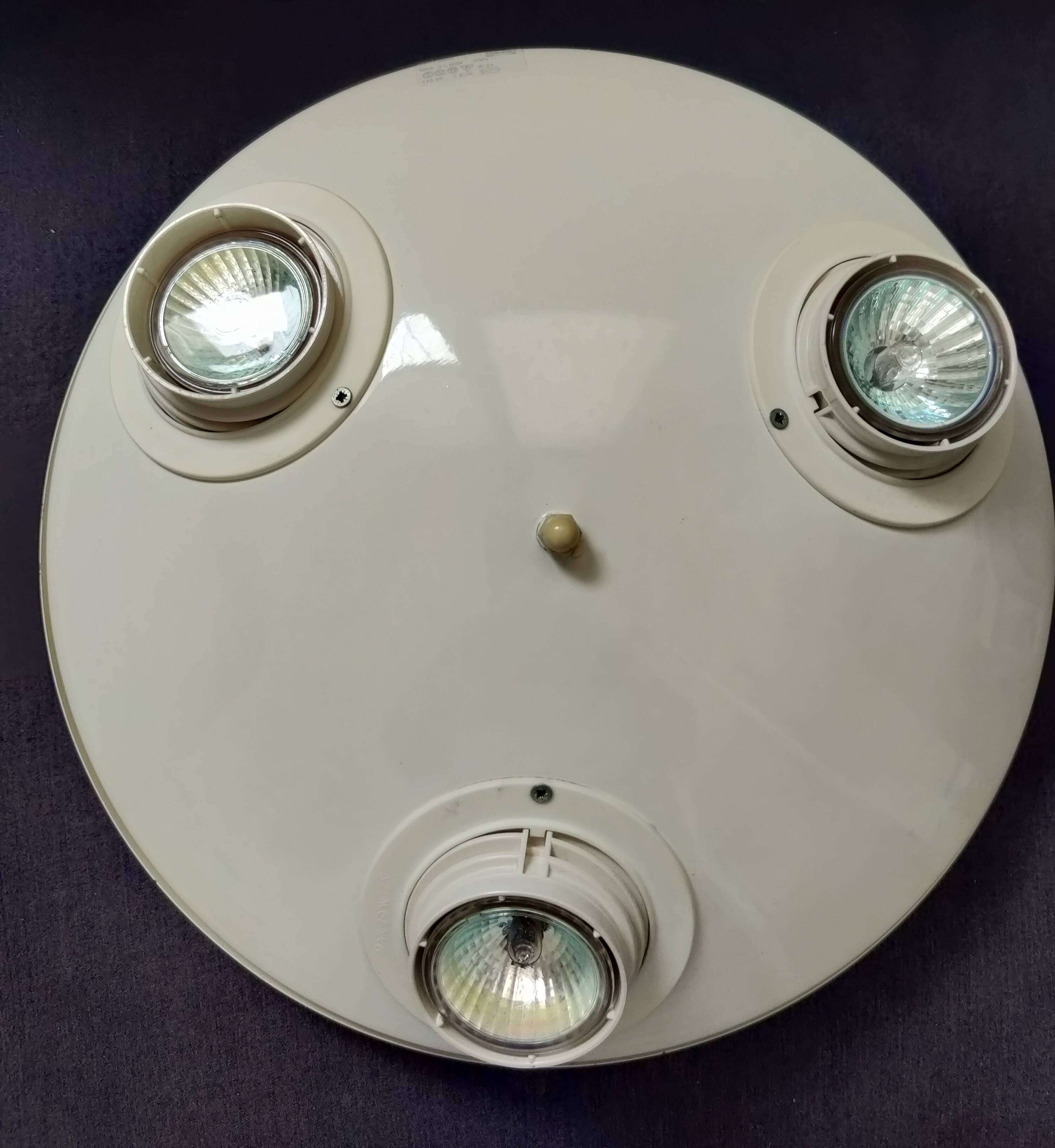 White Ikea vintage ceiling light with 3 adjustable spotlights, 90s