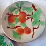 Lot 5 assiettes a dessert anciennes barbotine st clement decor peaches