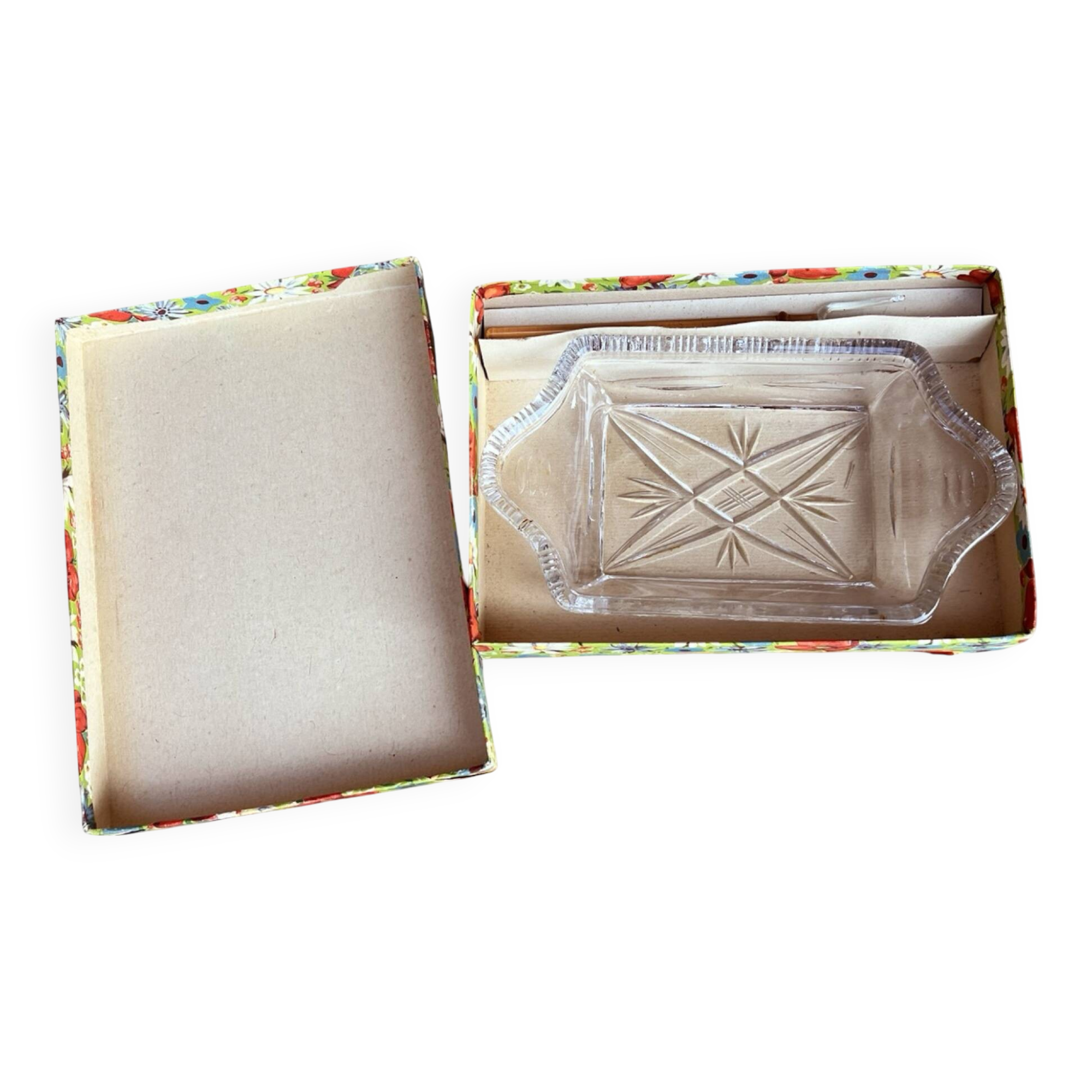 Crystal salad bowl for appetizers BOHEMIA, Czechoslovakia 1970s