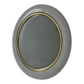 Appliques vintage circulaire, métal laiton et verre sablé, France 1980