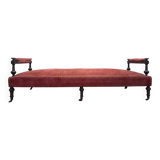 Napoleon III bench in turned wood and velvet