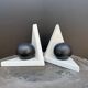 Ceramic bookends, Memphis design, 1980s.