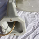 Porcelain and frosted glass wall light