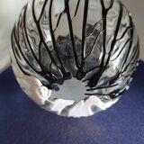 Glass spherical vase and glass paste circa 1970