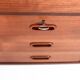 Bureau scandinave vintage extensible en teck avec caisson de tiroirs mobile