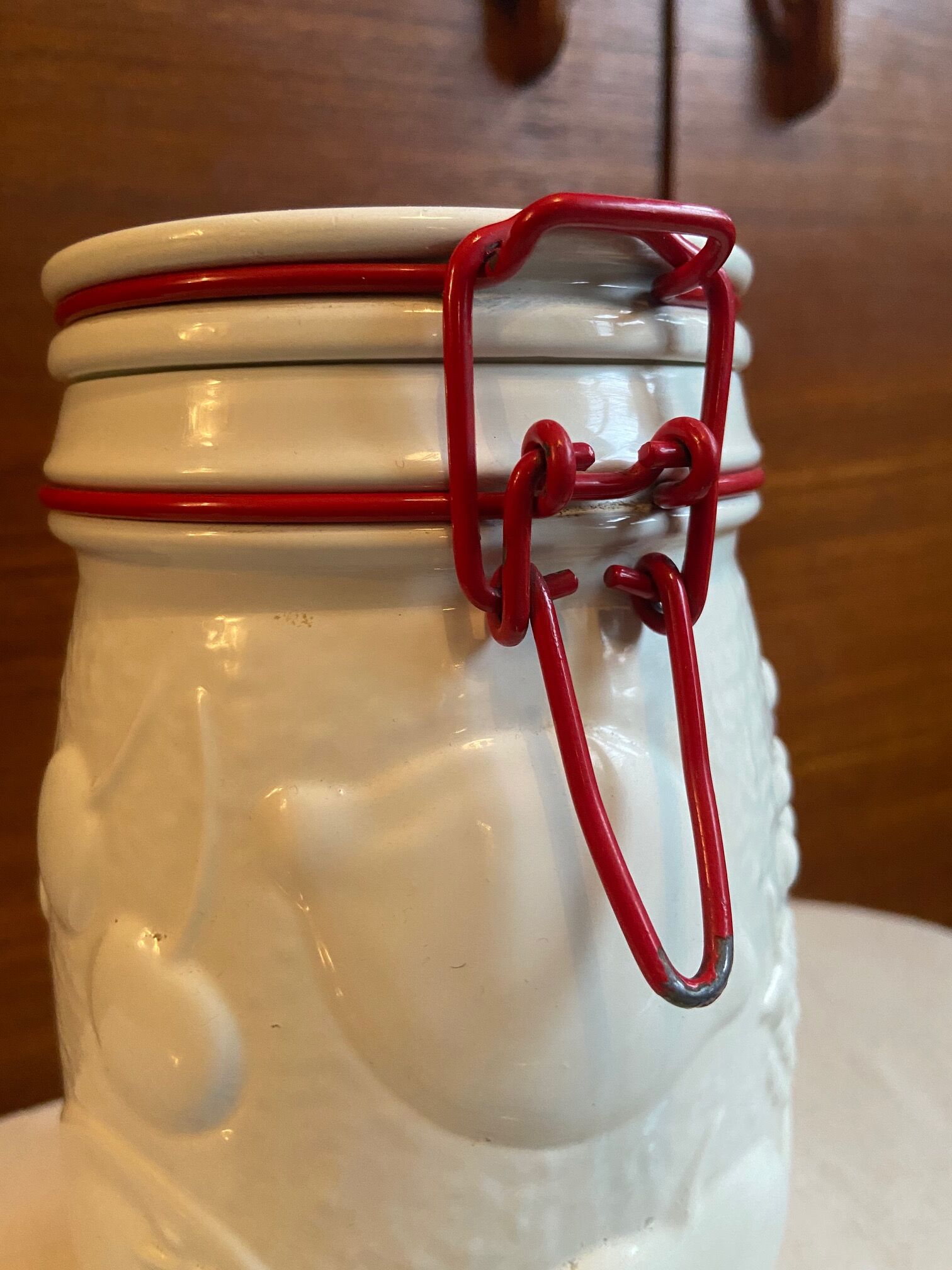 White glass jar