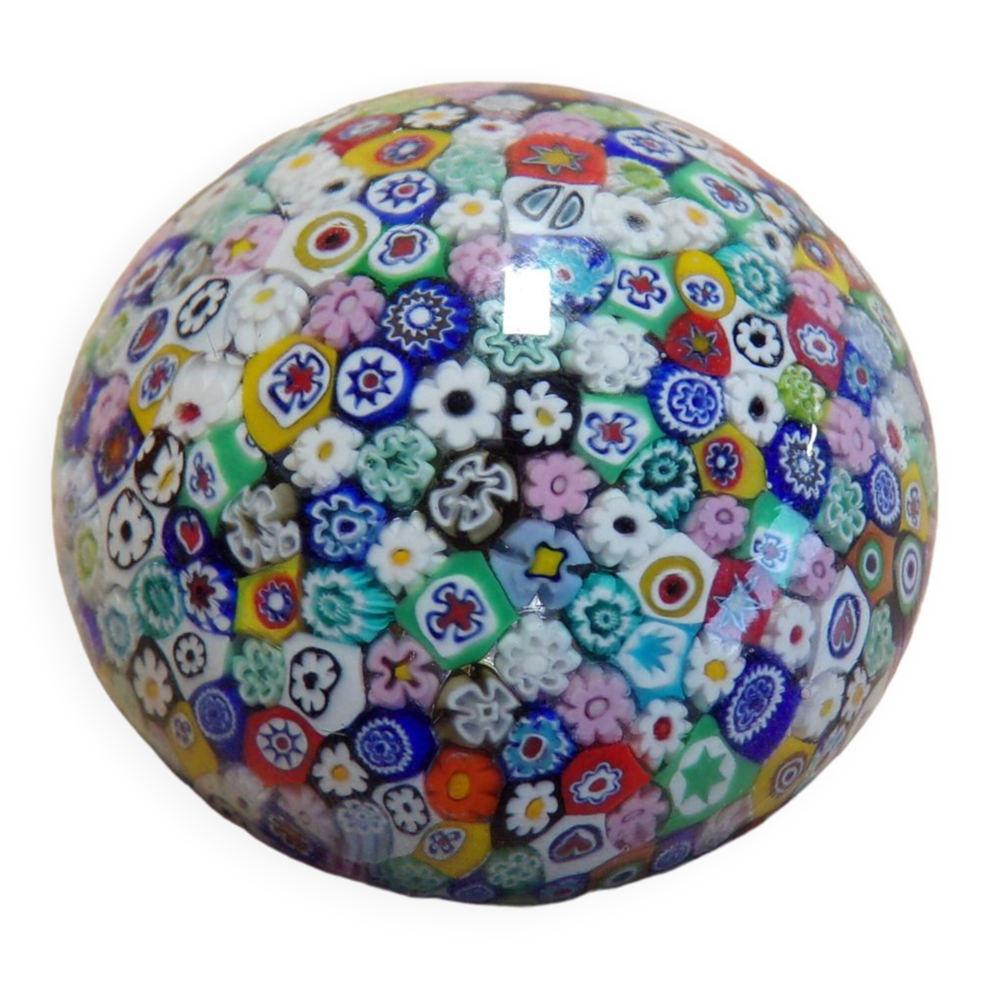 Millefiori paperweight in Murano glass Ø6cm
