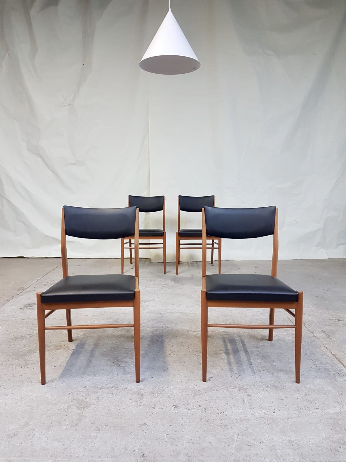 Vtg Set Of 4 Mid Century Dining Chairs Scandinavian Danish Design 60s 70s Retro
