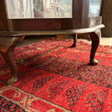 Antique English wooden display cabinet - Curved legs & 3 shelves