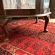 Antique English wooden display cabinet - Curved legs & 3 shelves