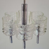 Lustre en verre de Murano et chromage, années 1960