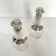 Pair of crystal and silver decanters - early 20th century
