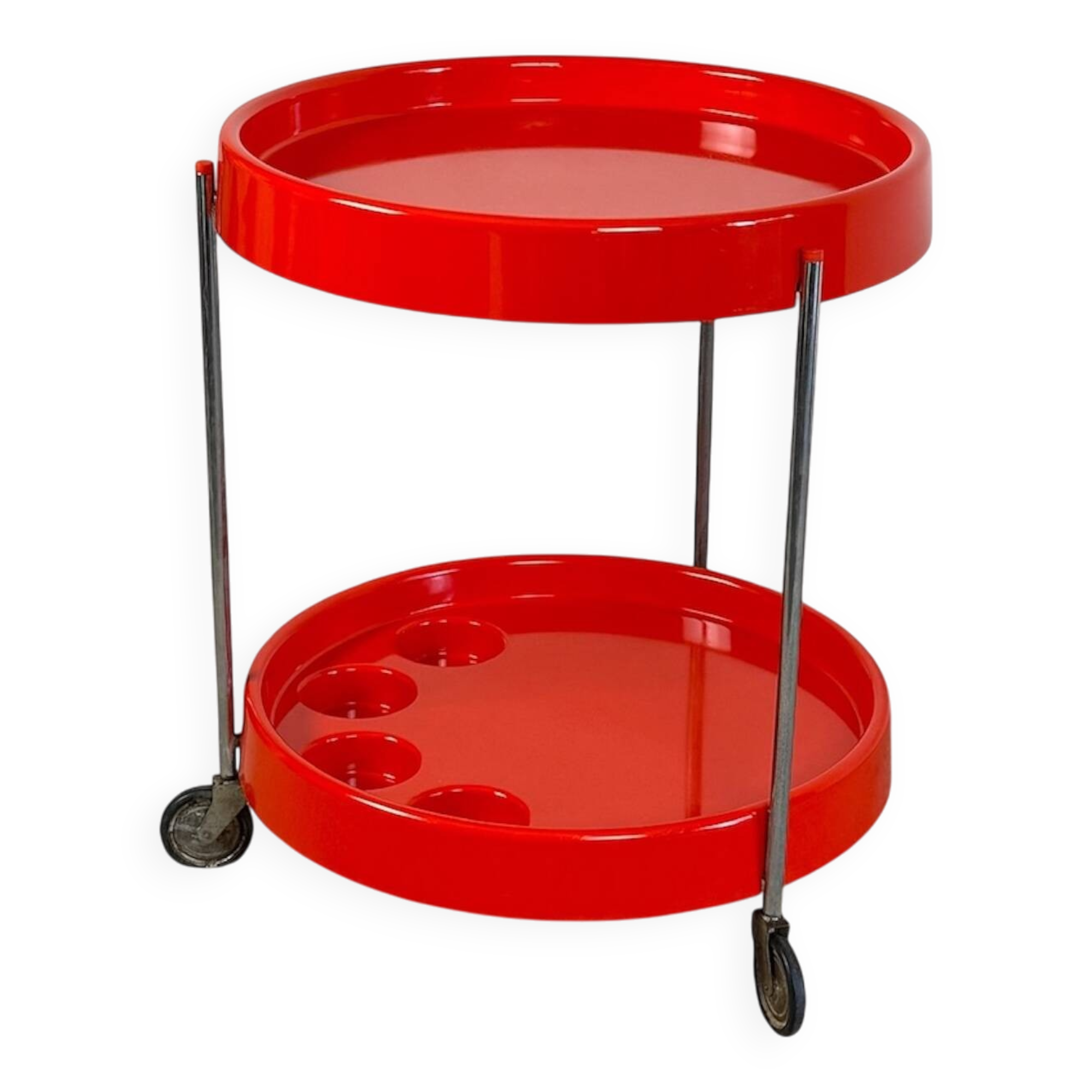 Vintage Serving Trolley with Bottle Holder by Dal Vera Italy, 1970s