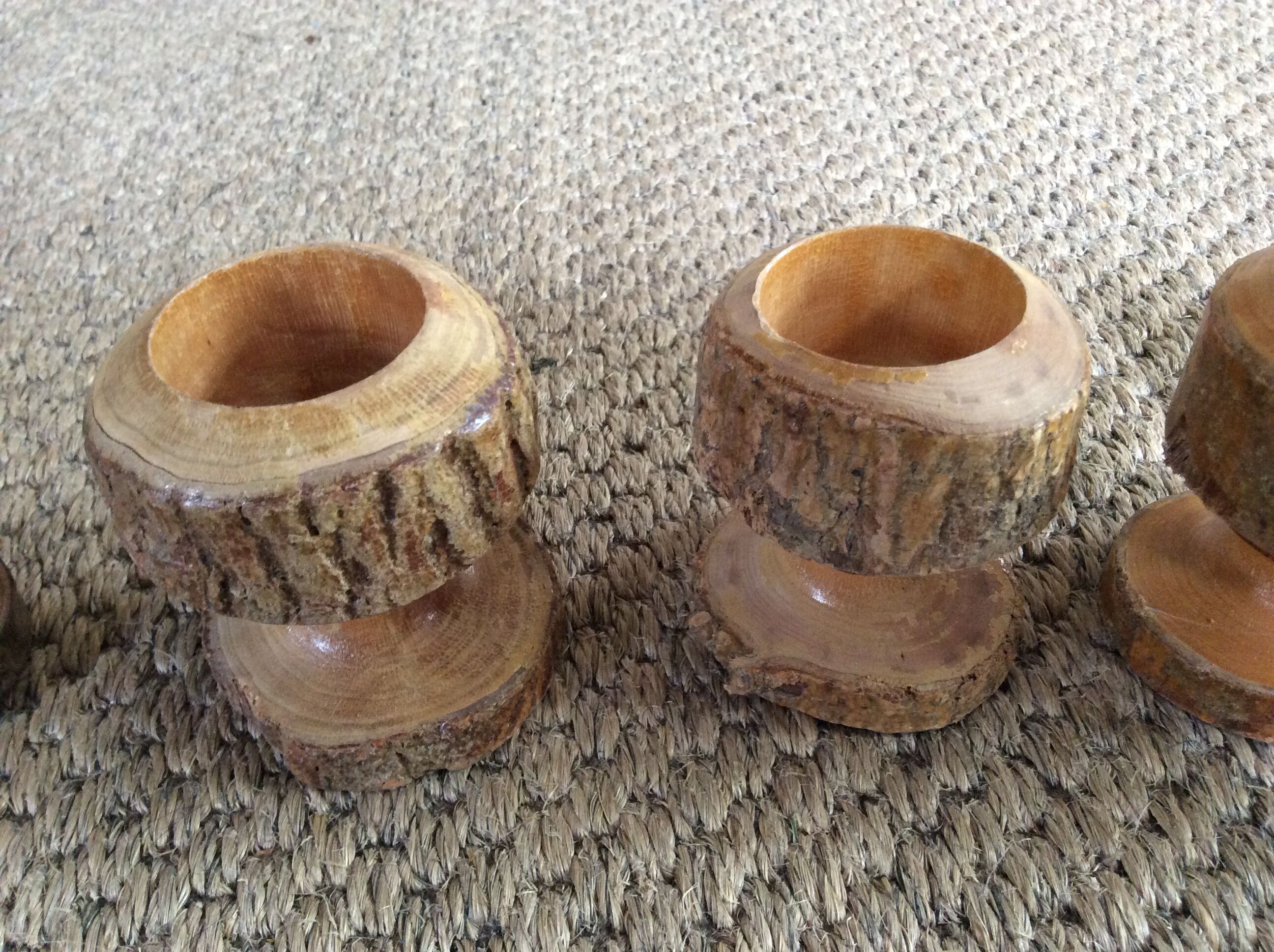 Series of 6 wooden coquetiers