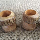 Series of 6 wooden coquetiers