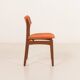 26104 Erik Buch teak and wool chairs, set of 4, Denmark, 1960s
