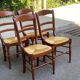 4 solid wood Louis Philippe chairs in dark cherry