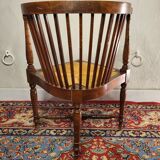 Corner chair wood & straw english xixth