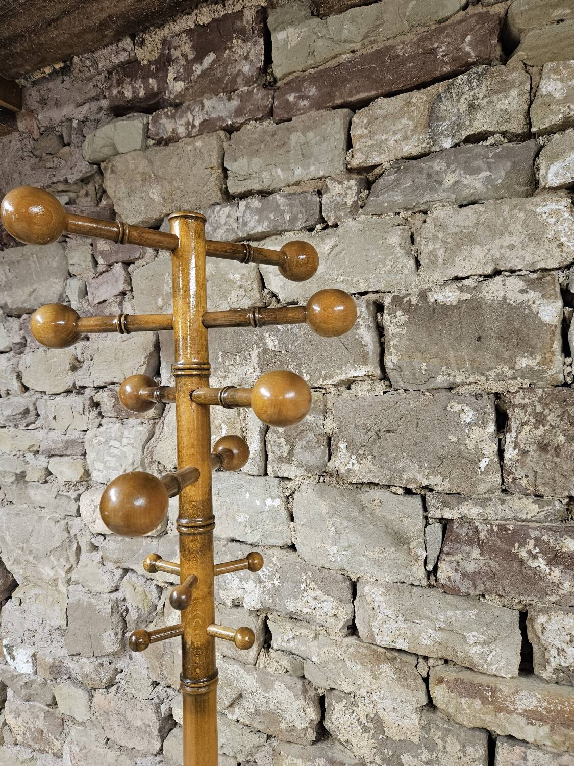 Coat rack with wooden balls 1970"