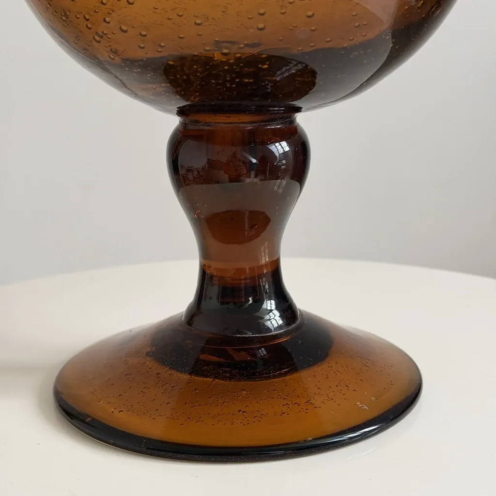 Blown glass salad bowl from the glassworks of Biot.