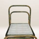 Pair of curved bamboo armchairs