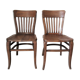 Two chairs solid oak patinated early twentieth century