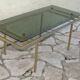 Table basse 1960 plateau en verre piétement en métal
