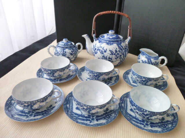 Japan porcelain tea set 6 people
