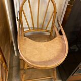 Baby high chair early 20th century thonet style curved wood and cane et you