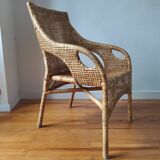 Fauteuil vintage en rotin de Maria Vinka pour Ikéa