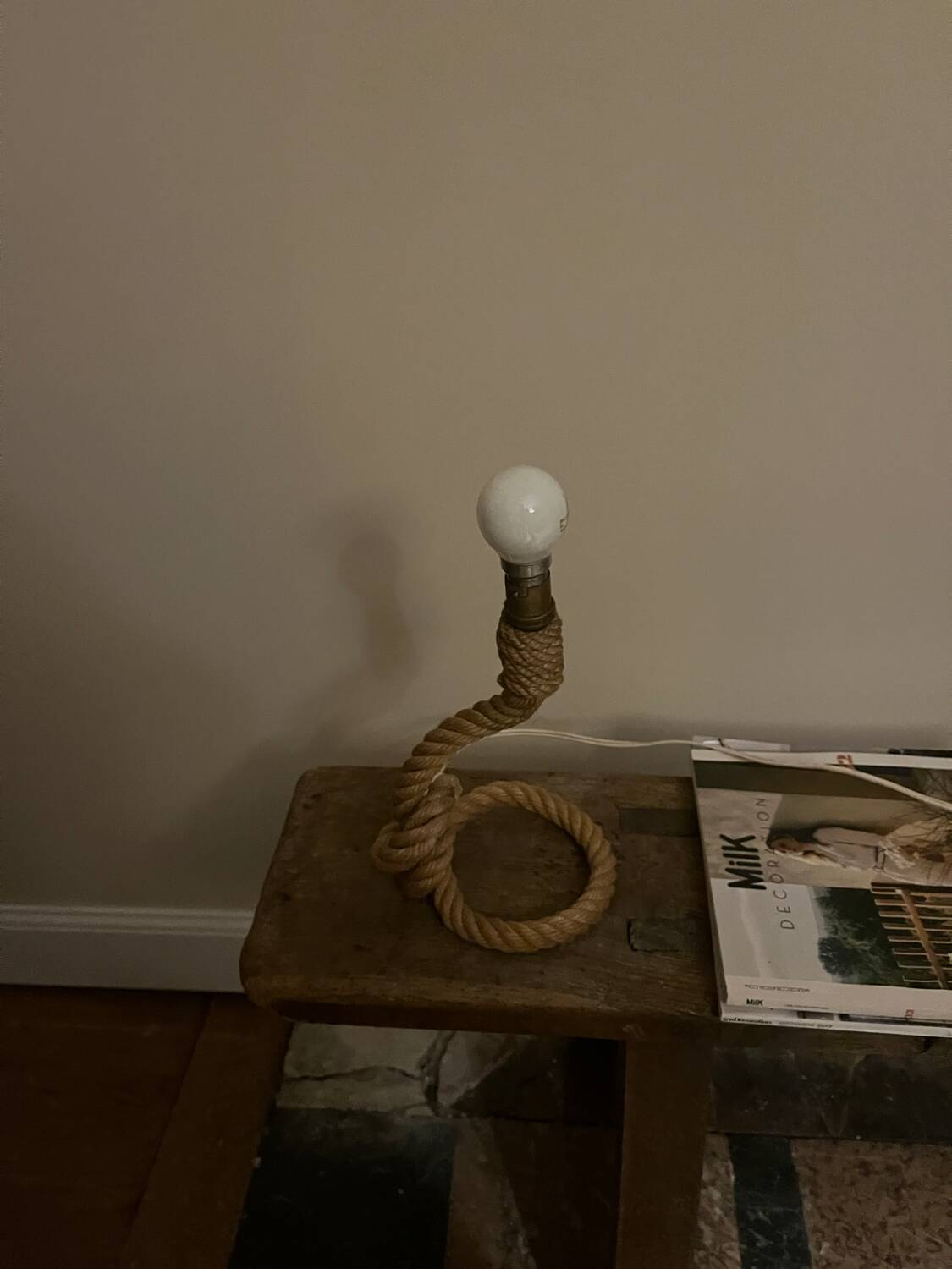 50s rope lamp base