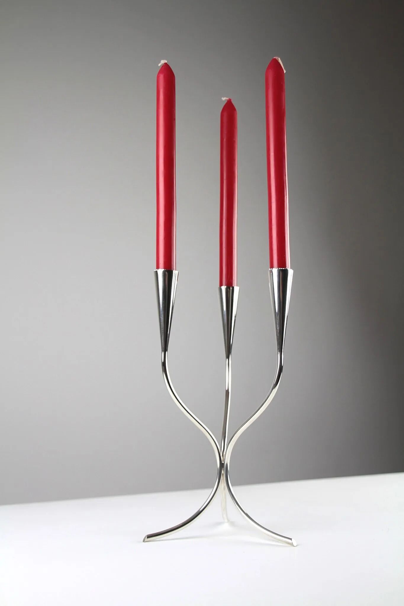 Silver-plated candelabra by Gunnar Ander for Ystad-Metall, Sweden 1960s