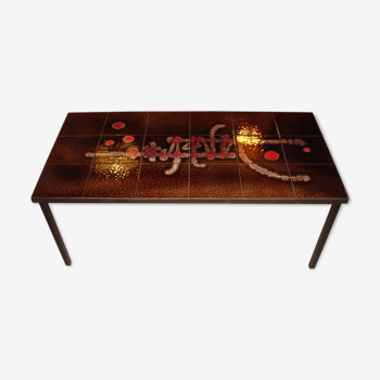 1960 coffee table, painted earthenware