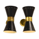 Pair of black diabolo design Italian brass