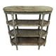 Louis XVI style console in grey/green lacquered wood